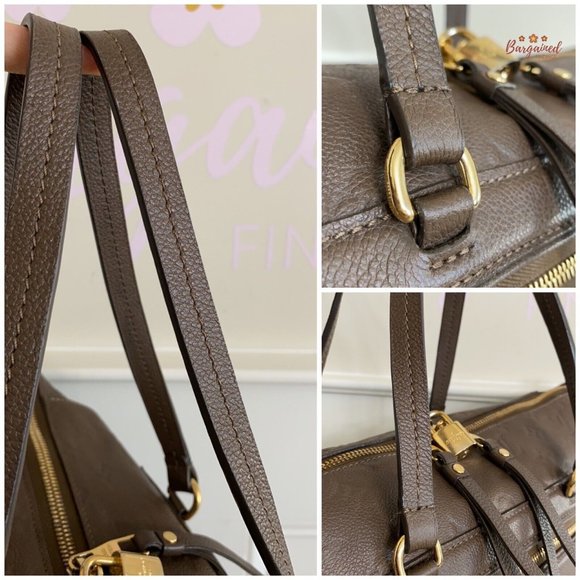 Authentic LOUIS VUITTON Dark Brown Monogram Empreinte Leather Bastille MM Bag - Picture 6 of 16